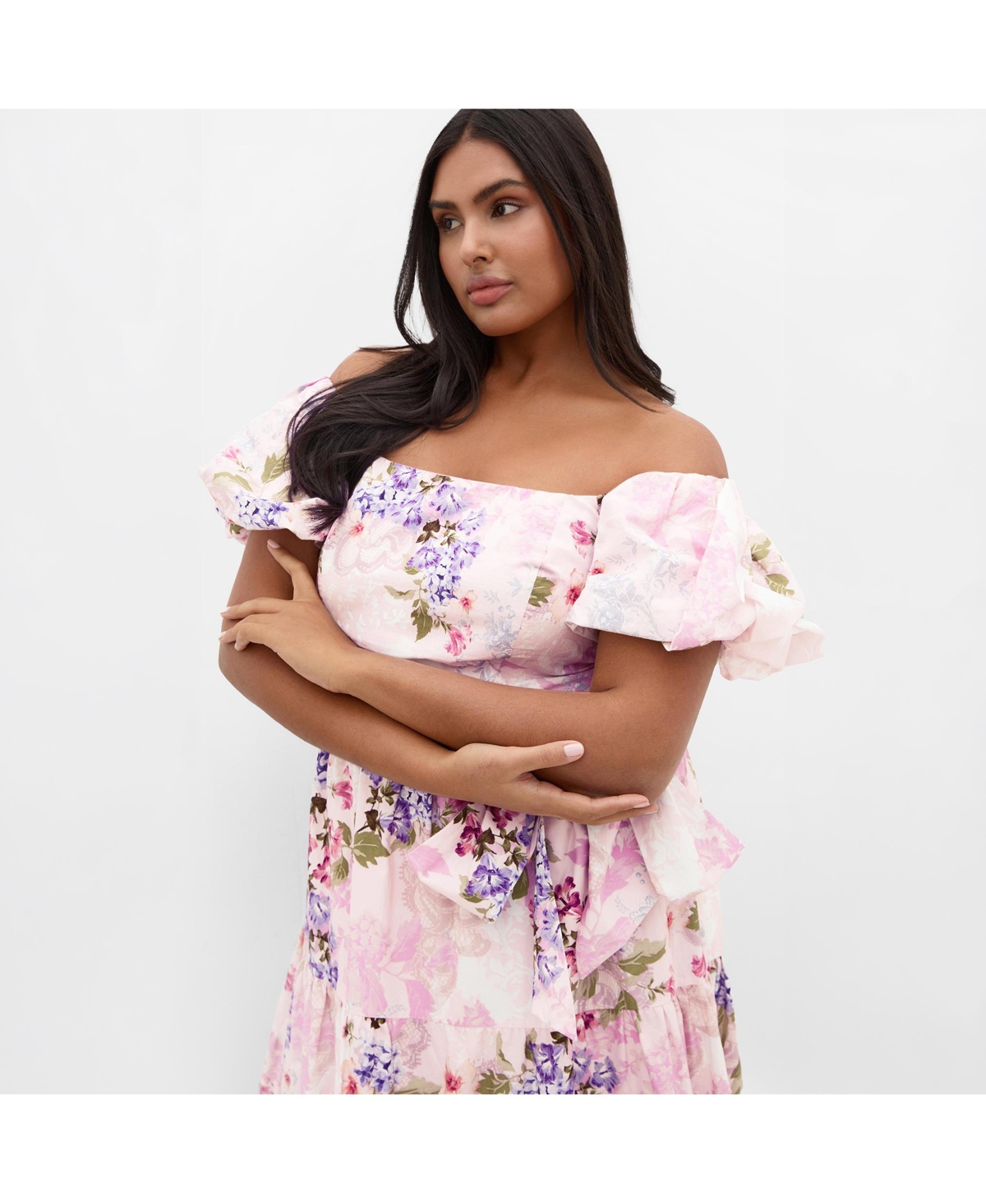 City Chic Plus Aliyah Print Midi Dress