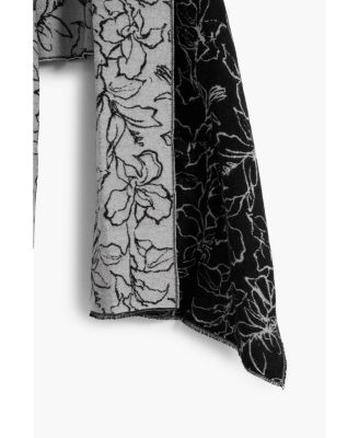 Women's Reversible floral cape scarf