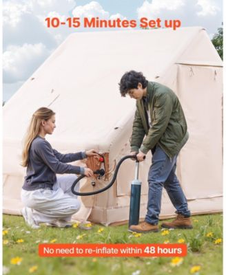 Inflatable Camping Tent for 5-8 Person Easy Setup with Pump and Mesh Windows