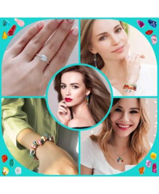 1660pcs Crystal Beads Ring Making Kit for Adults Women DIY Jewelry Supplies 28 Colors