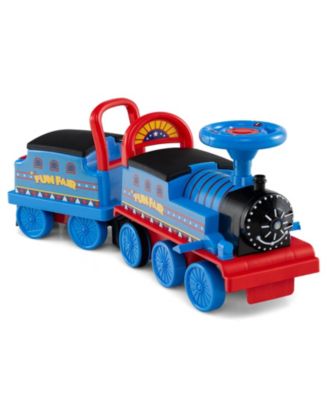 Kids Ride On Train 6V 2 Seater Carriage LED Lights