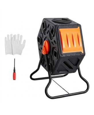 18.5-Gal Rotating Compost Tumbler Bin with Sliding Door and Steel Frame