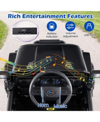 Kids 12V Ride On Car Truck with Trailer, Battery Powered Ride On Toy