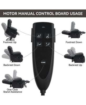 Dual Motor Infinite Position Up to 350 LBS Electric Genuine Leather Power Lift Recliner Chair with 8-Point Vibration Massage