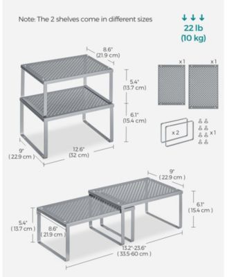 Metal Stackable Expandable Cabinet Countertop Spice Organizer Rack