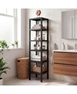6-Tier Plastic Modular Storage Shelves for Living Room and Kitchen
