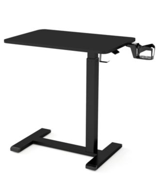 Mobile Height Adjustable Overbed Table with Cup Holder, 24 x 16 in