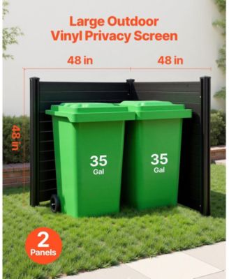 2 Panel Outdoor Privacy Screen 48 x 48 in Vinyl Fence for Pool Equipment