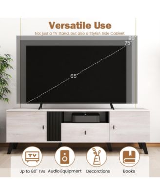 Mid Century Modern TV Stand Entertainment Center  TVs-Oak