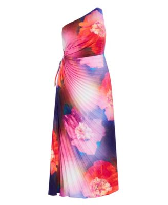 Women's Firework Print Pleat Maxi Dress