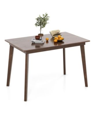 48 in Rectangular Wood Dining Table for 4 with Rounded Corners