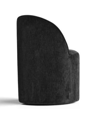 Rolling Chenille Upholstered Dining Chair with Casters 1 Piece