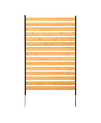 Wood Privacy Screen 39in x 61in 1-Panel Outdoor Fence for Garden and Pool Area