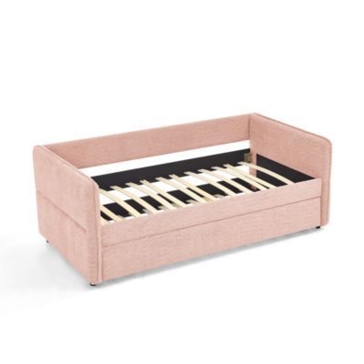 Boucle Daybed w/ Twin Trundle Sofa Bed