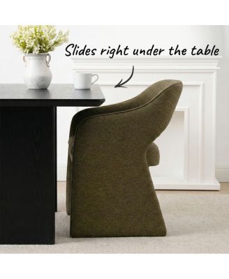 Set of 2 Dining Chairs, 19-Inch Upholstered Dining Armchairs