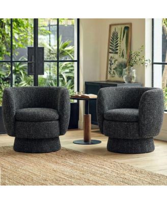 31 Tweed Swivel Barrel Accent Chair, Upholstered Armchair, 1 Pc