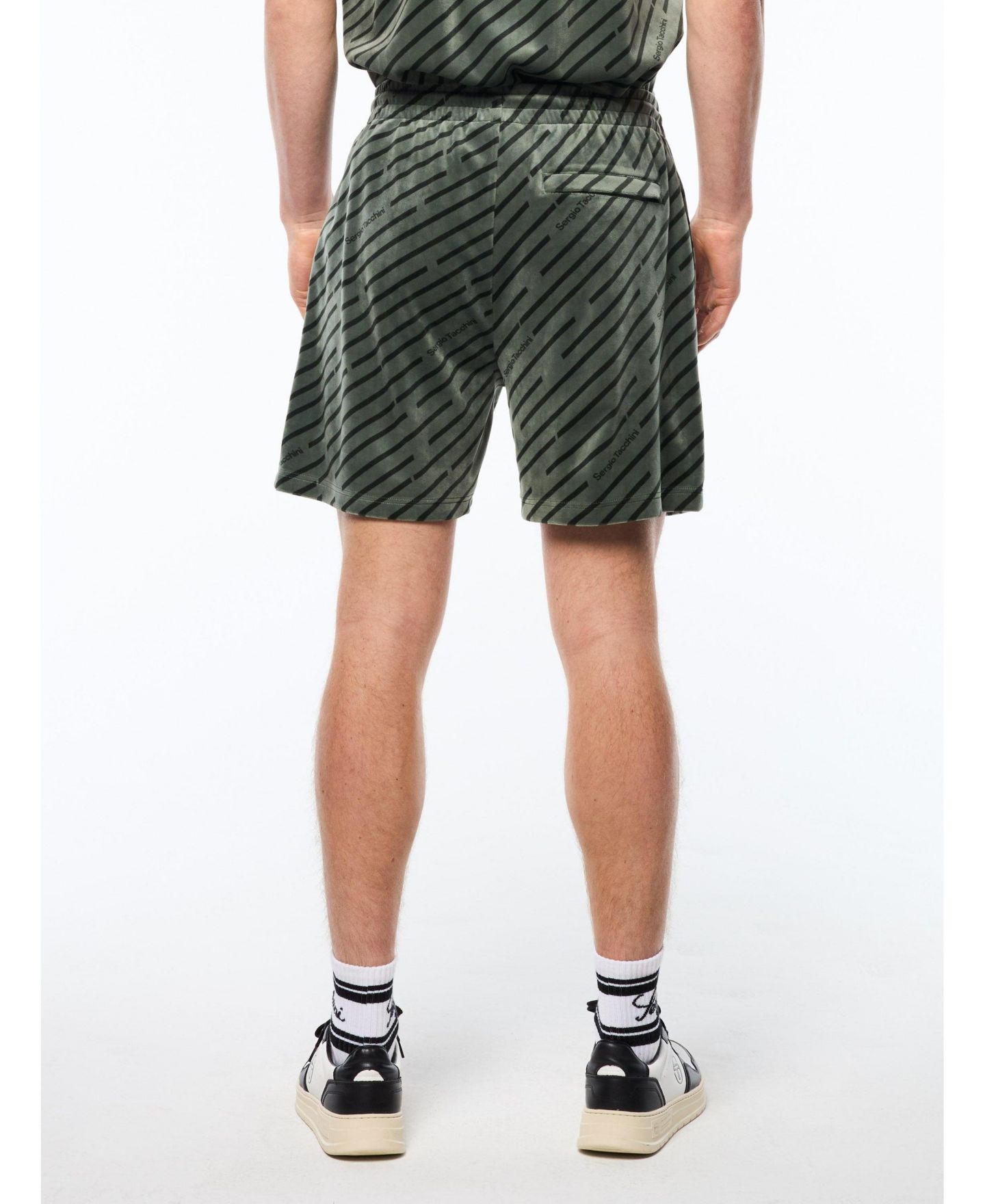 Мужские шорты Sergio Tacchini Obliquo Velour Short, цвет: Зелёный — фото 3