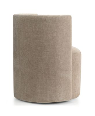Textured Fabric Swivel Barrel Accent Dining Chair With Casters 1 Pc