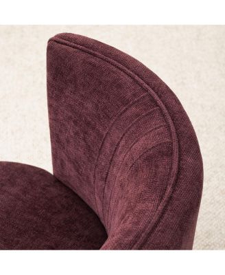 Textured Fabric Swivel Barrel Accent Dining Chair With Casters 1 Pc