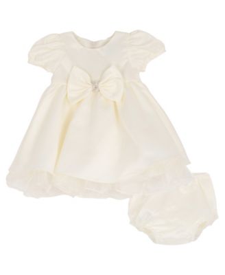  Baby Girls' Satin Dress and Bloomer, 2-Piece Set
