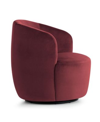 Velvet Swivel Barrel Accent Chair 27 Inch Wide Upholstered 1 Piece