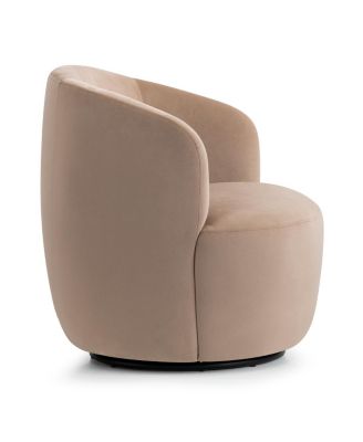 Velvet Swivel Barrel Accent Chair 27 Inch Wide Upholstered 1 Piece