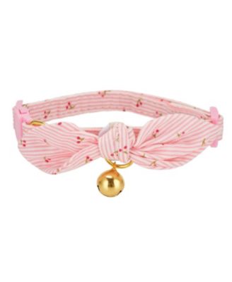 Bowtie Cat Collar With Bell Breakaway Kitten Collars Removable Bow Cotton Stylish