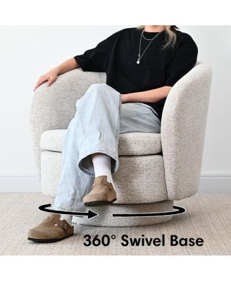 30.5" Swivel Barrel Accent Chair, Round Upholstered Armchair, 1 Pc