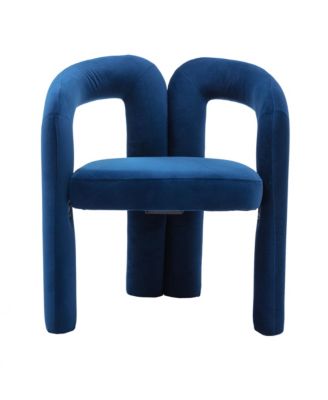 Velvet Upholstered Barrel Accent Chairs Set of 2, Curved Backrest Side Chairs with Elephant Feet for Living Room