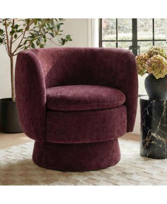 31 Wide Swivel Barrel Accent Chair, 360degree(s) Upholstered Armchair, 1 Pc
