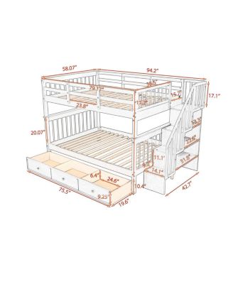Full Bunk Bed  Drawer and Storage