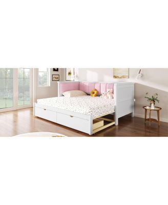 Twin XL to King Daybed w/ Storage and Upholstered Backrest