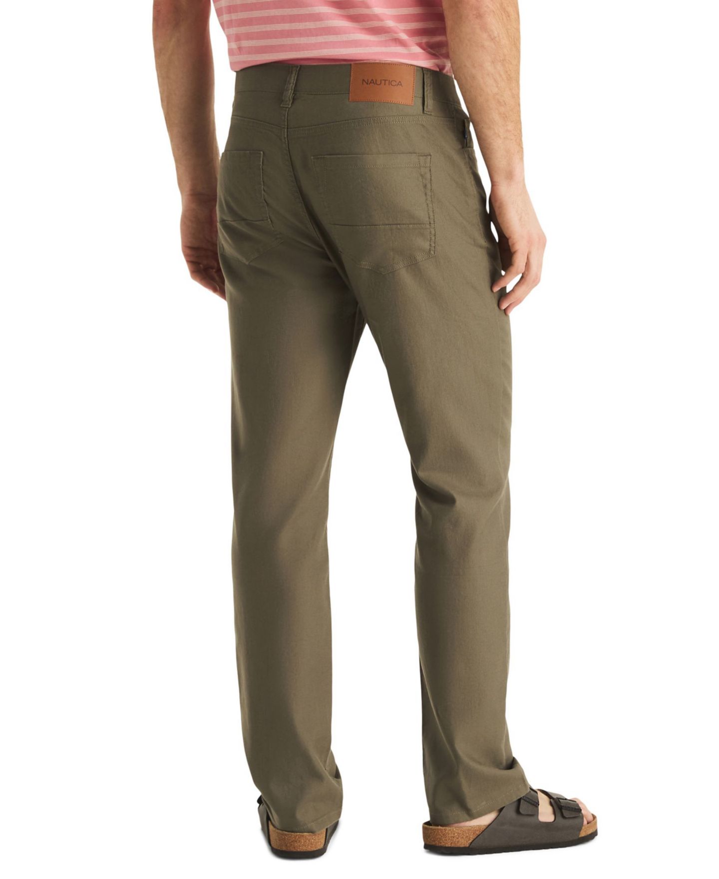 Мужские джинсы Nautica Classic-Fit Linen-Blend Straight-Leg 5-Pocket, цвет: Оливковый — фото 4