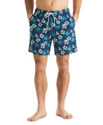 Men's 7" Floral Print Full Elastic Boxer Liner Swim Shorts
