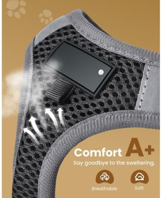 Escape Proof Cat Harness and Leash Set Adjustable Lightweight Soft Vest with Reflective Strip for Walking