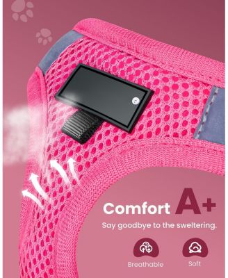 Escape Proof Cat Harness and Leash Set Adjustable Lightweight Soft Vest with Reflective Strip for Walking