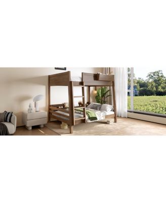 Streamdale Wood Bunk Bed w/ Storage, Bookshelf, Ladder, Rails