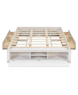 Platform Bed w/ 4 Drawers and Lift Storage, No Headboard