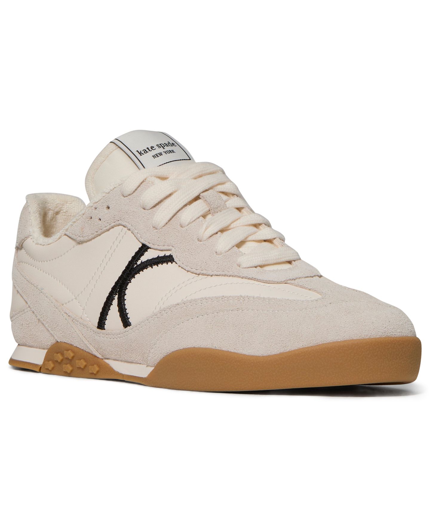 Женские кроссовки kate spade new york KS Drift Lace-Up, цвет: Кремовый / Чёрный — фото 1