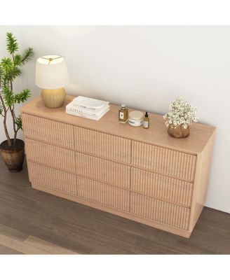 9 Drawer Wood Dresser/TV Stand