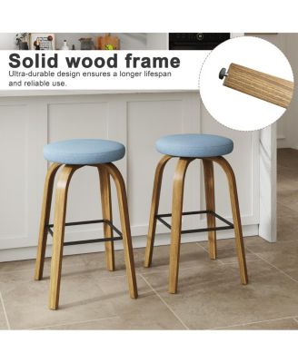 Fabric Swivel Bar Stools Set of 2