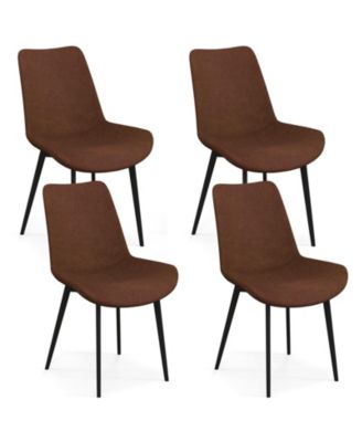 Dining Chair Set of 4 w/ Metal Legs Padded Seats and Backs for Dining Room