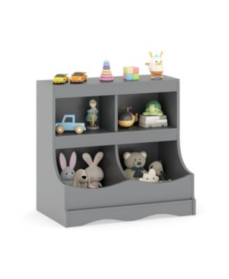 Toy Storage Organizer 4-Cubby Kids Bookcase for Toys and Books