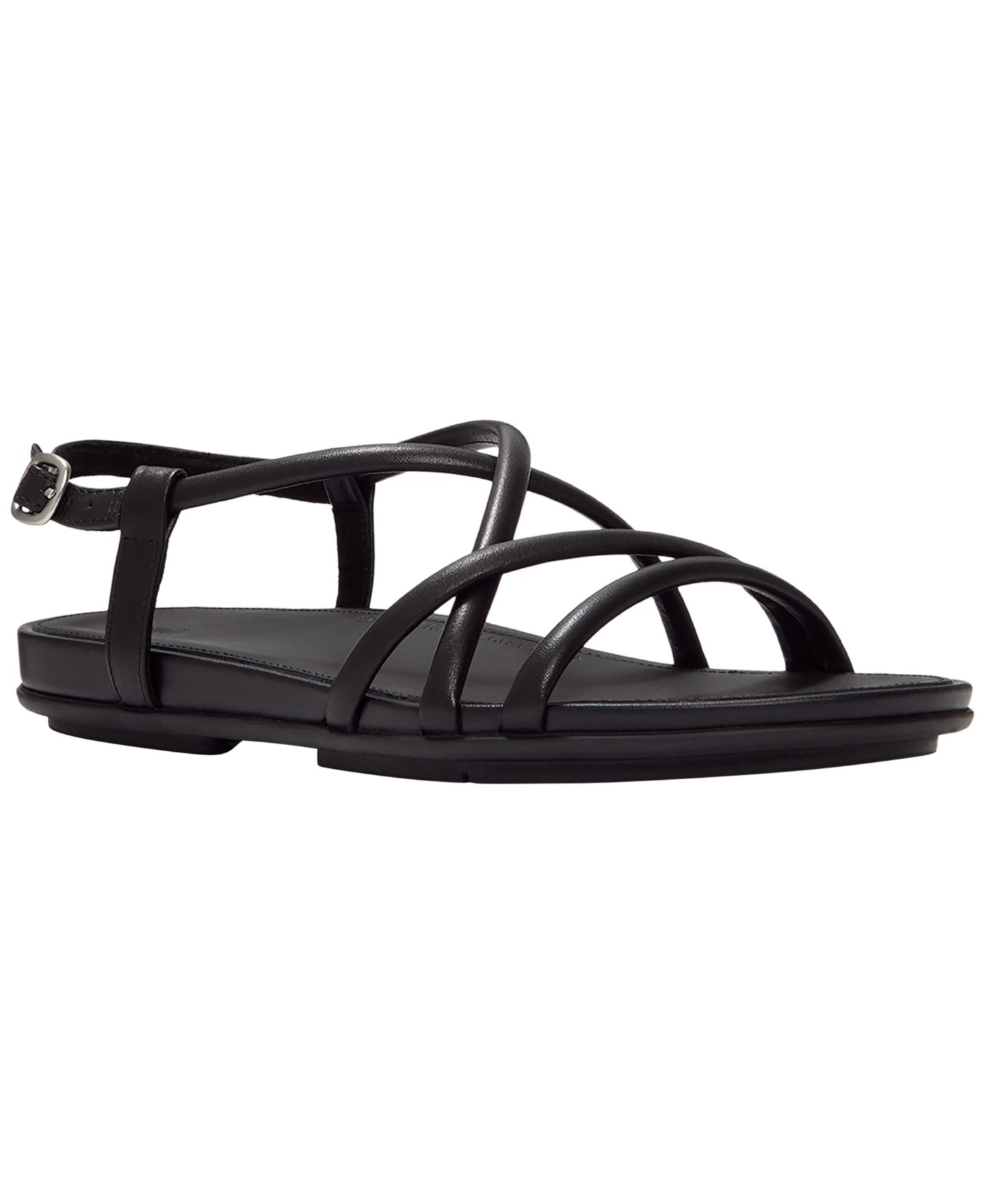 Женские сандалии FitFlop Gracie Leather Strappy Back-Strap, цвет: Чёрный — фото 1