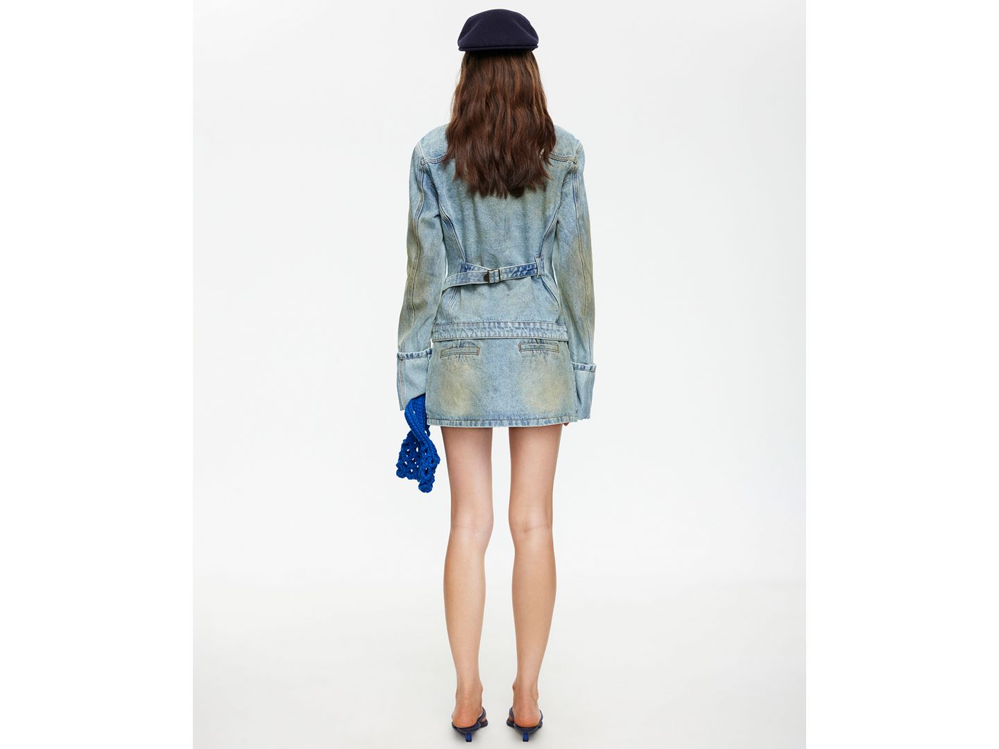 Женская куртка Lioness The Bronx Spread Collar Button-Front Cotton Denim Jacket, цвет: Каменный синий — фото 10
