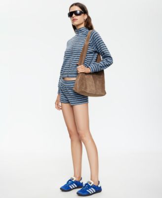 Women's Striped Funnel Neck Jacket