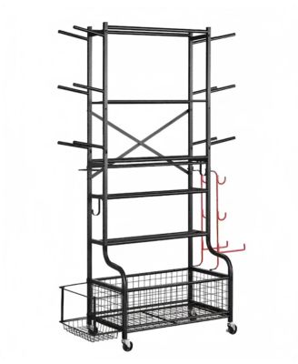 Extra Large Home Gym Storage Rack - All-in-One Weight Rack with Wheels