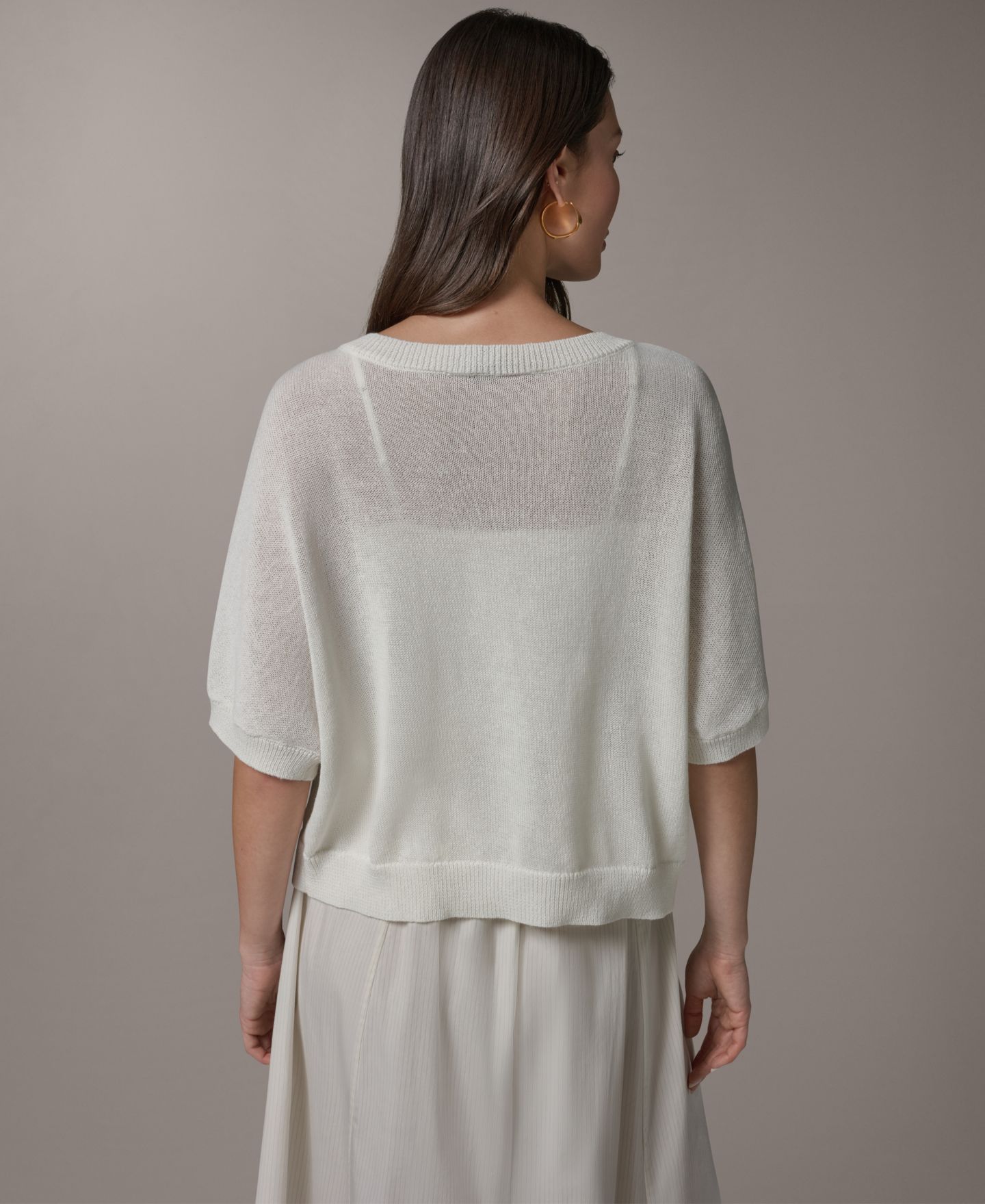 Женский кардиган Donna Karan Weekend Crewneck Cardigan, цвет: Кремовый — фото 5