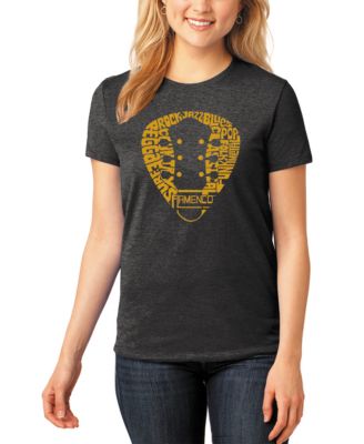 Women's Premium Blend Guitar Pick Genres Word Art T-Shirt