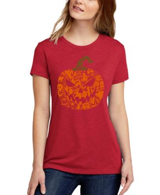 Women's Premium Blend Halloween Pumpkin Word Art T-Shirt